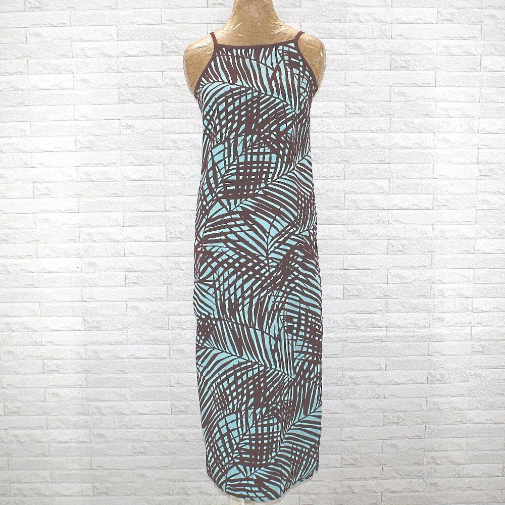 THE LIMITED Dress Palm Fronds Tropical Summer Sheath Resortwear Blue XS Petite